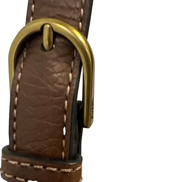 Fossil Heritage Mini Flap Crossbody Bag Brown Leather  EUC - Picture 14 of 16
